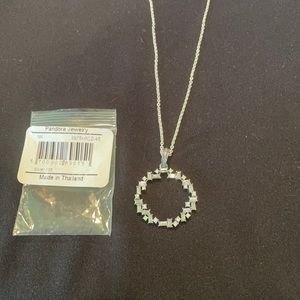 Pandora Sparkling Ice Cube Circle Necklace